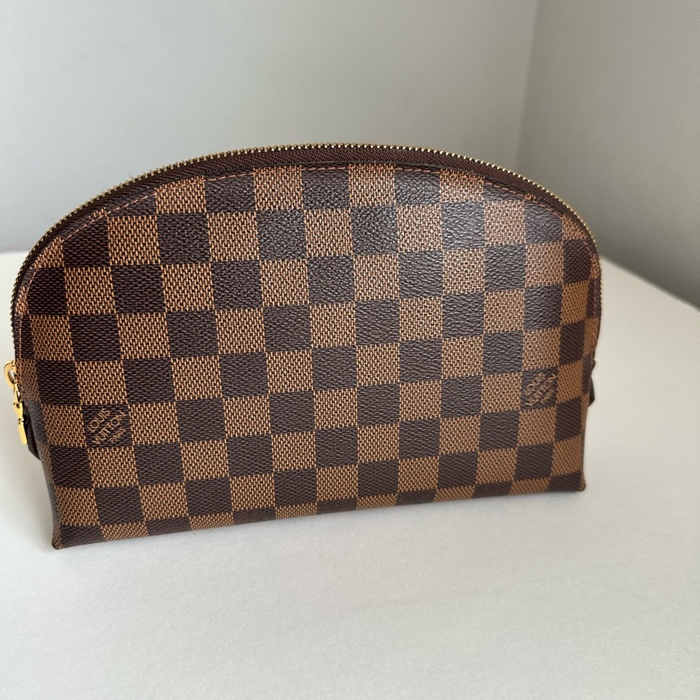 Louis Vuitton Brown Cosmetic Bag Damier Ebene